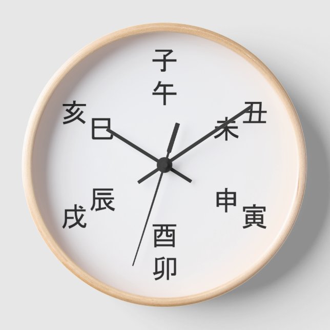 Kanji Clock - Chinese Zodiac - Time of the Day -  (Front)