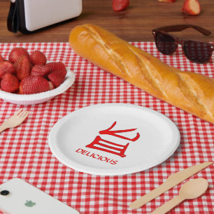 Kanji Delicious Red paper plates