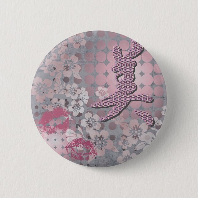 Kanji Design Beauty Botton 6 Cm Round Badge (Front)