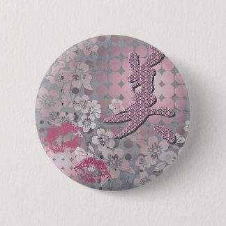 Kanji Design Beauty Botton 6 Cm Round Badge