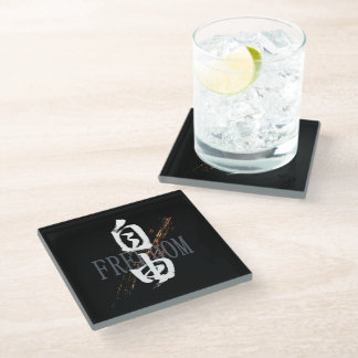 Kanji Jiyu/Freedom Japanese Calligraphy Glass Coaster