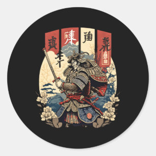 Kanji Katana Samurai Code Of Honour Bushi Classic Round Sticker