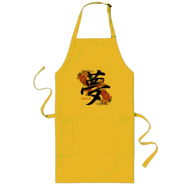 Kanji Koi Fish Dream Long Apron (Front)