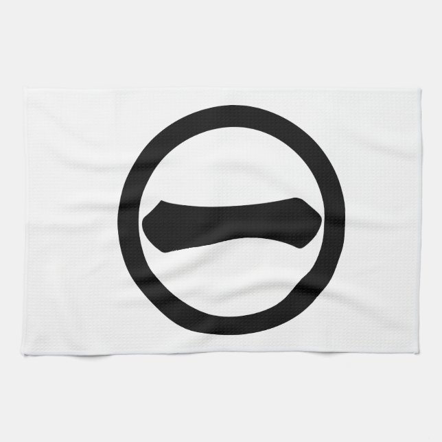 Kanji numeral one in circle tea towel (Horizontal)