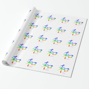 Kanji Peace Symbol in Rainbow Chakra Colours Wrapping Paper