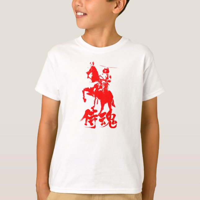 [Kanji] Samurai spirit 3 with red char T-Shirt (Front)
