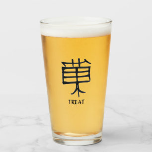 Kanji Treat black glass tumbler