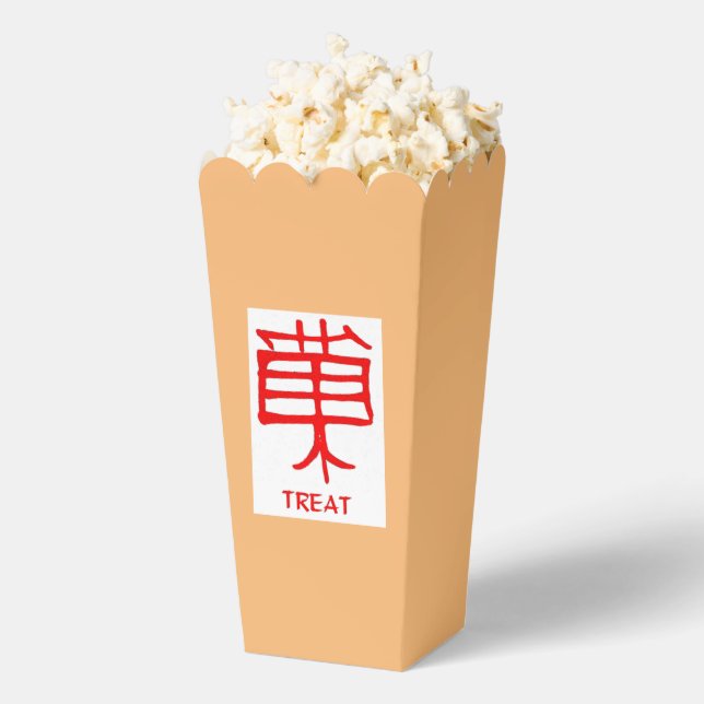 Kanji Treat red tan white popcorn boxes (Popped)