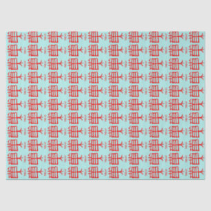 Kanji Treat red teal tissue paper