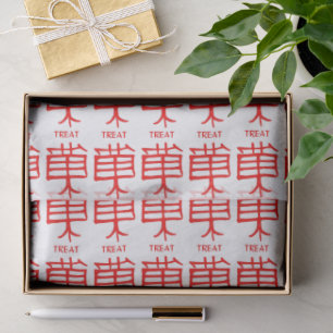 Kanji Treat red white tissue paper