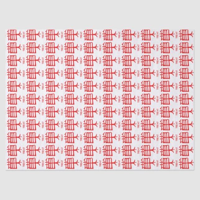 Kanji Treat red white tissue paper (Front)