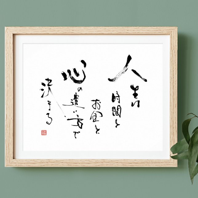 Kanji 'What is Life?' Japanese Inspirational Quote Poster (Creator Uploaded)