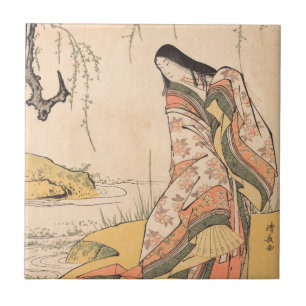 Kanjo A Court Lady Torii Kiyonaga japanese beauty Tile