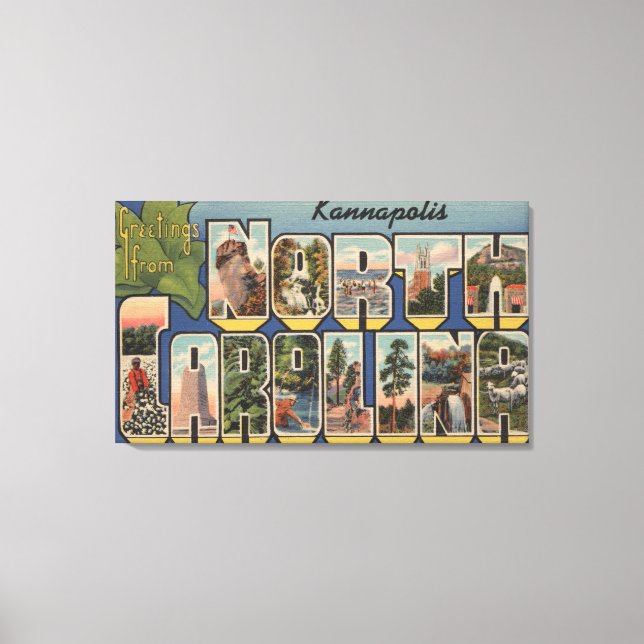 Kannapolis, North Carolina - Large Letter Scenes Canvas Print (Front)
