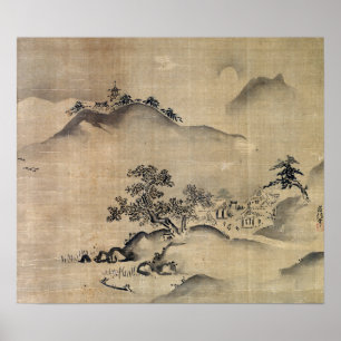 Kano Chikanobu Landscape Poster