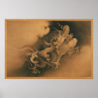 Kanō Hōgai Two Dragons in Clouds