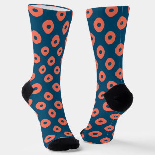 Kanoko" Fawn Spot Pattern Salmon Pink Socks