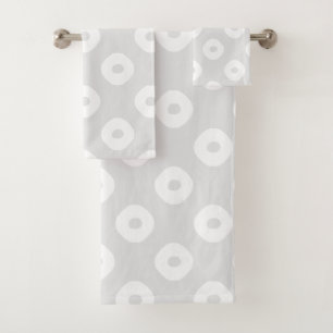"Kanoko" Fawn Spot Pattern White Bath Towel Set
