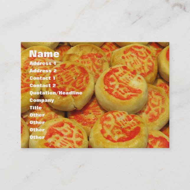 Kanom Pia ขนมเปี๊ยะ ~ Asian Sweets Desserts Food Business Card (Front)