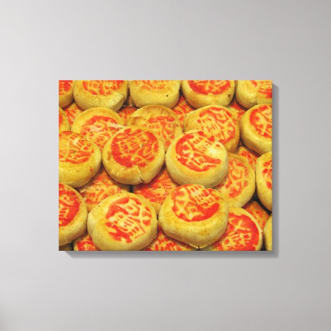 Kanom Pia ขนมเปี๊ยะ ~ Asian Sweets Desserts Food Canvas Print (Front)