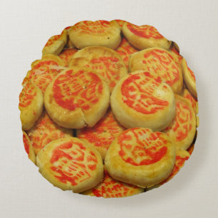 Kanom Pia ขนมเปี๊ยะ ~ Asian Sweets Desserts Food Round Cushion