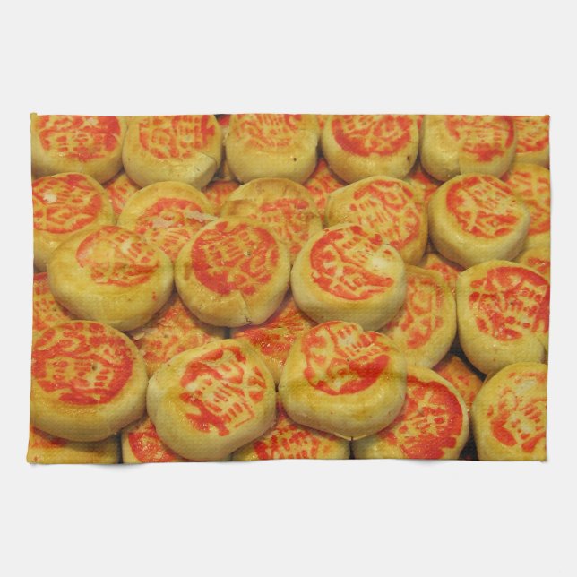 Kanom Pia ขนมเปี๊ยะ ~ Asian Sweets Desserts Food Tea Towel (Horizontal)