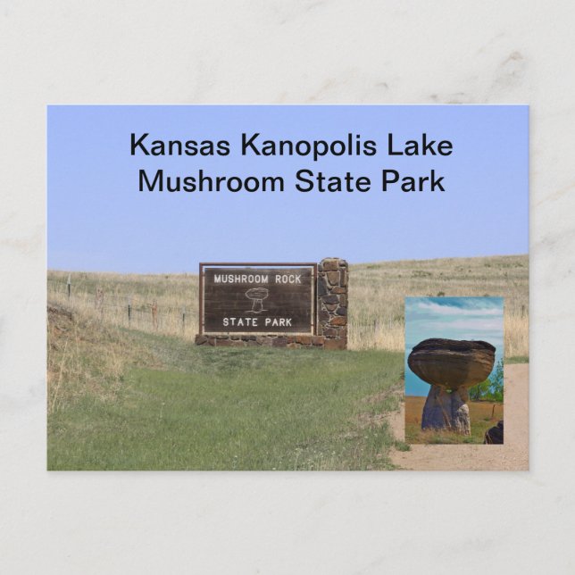 Kanopolis Lake Mushroom State Park POST CARD (Front)