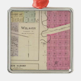 Kanopolis, Wilson, Guilford, New Albany, Kansas Metal Tree Decoration
