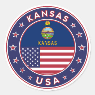 Kansa, Kansas sticker, bag, clock, phone case Classic Round Sticker