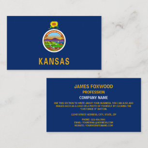 Kansan Flag, Flag of Kansas Business Card