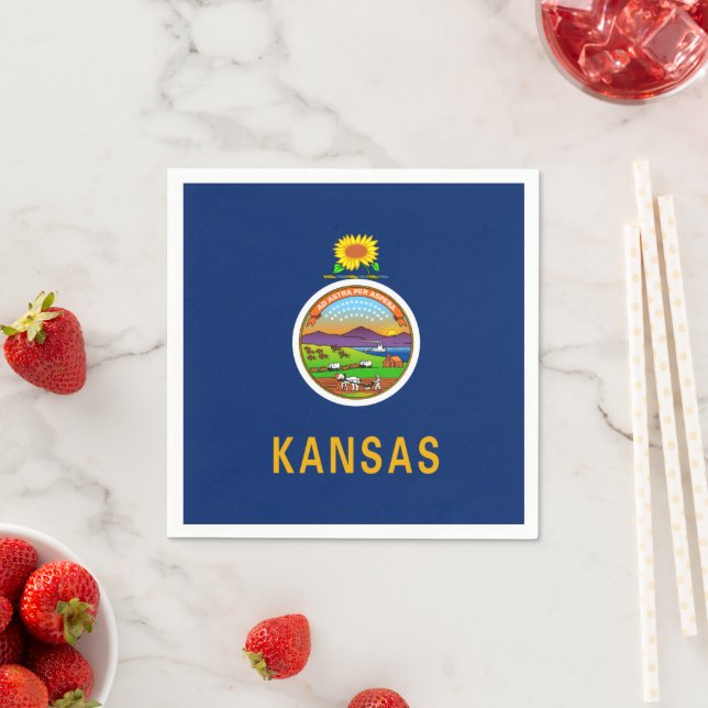 Kansan Flag, Flag of Kansas Napkin (Insitu)
