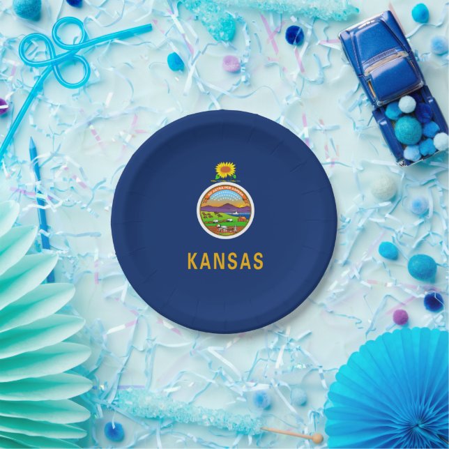 Kansan Flag, Flag of Kansas Paper Plate (Party)