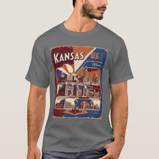 Kansas 1950s USA Vintage Retro Tourism T-Shirt