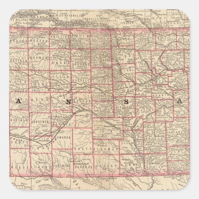 Kansas 3 square sticker (Front)