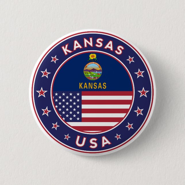 Kansas 6 Cm Round Badge (Front)
