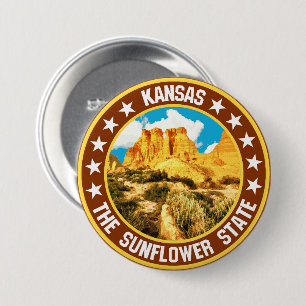 Kansas 7.5 cm round badge