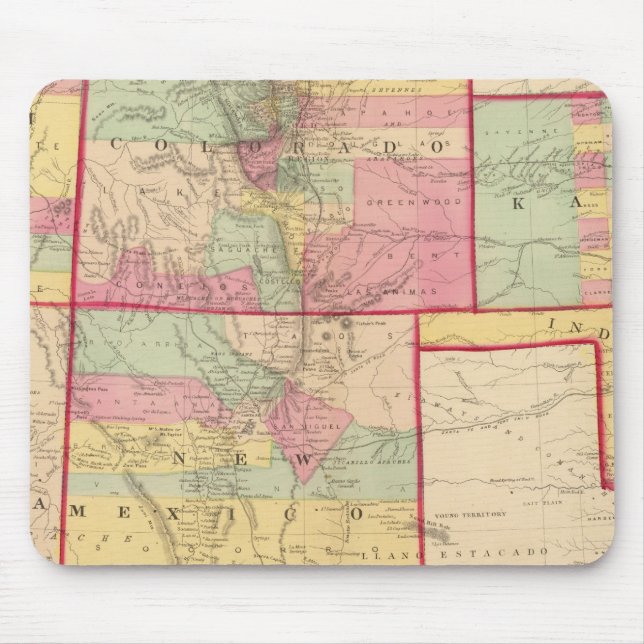 Kansas, and Arizona, Colorado, New Mexico, Utah Mouse Mat (Front)