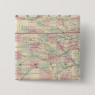 Kansas and Nebraska 15 Cm Square Badge