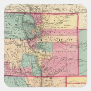 Kansas, Arizona, Colorado, New Mexico, and Utah Square Sticker