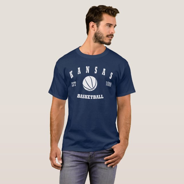 Kansas Basketball Retro Logo T-Shirt (Front Full)
