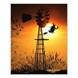 Kansas Beauty with Sunset with clouds. Photo Print