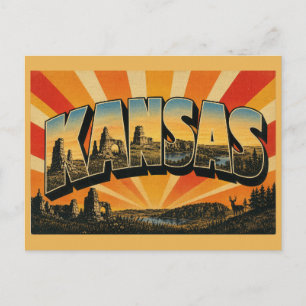 Kansas Chalk Formations Tallgrass Prairies Lakes Postcard