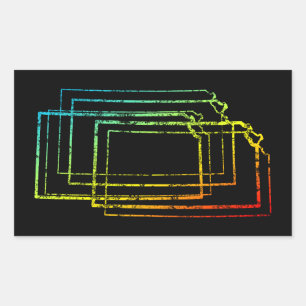 kansas chill blur rectangular sticker