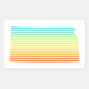 kansas chill fade rectangular sticker