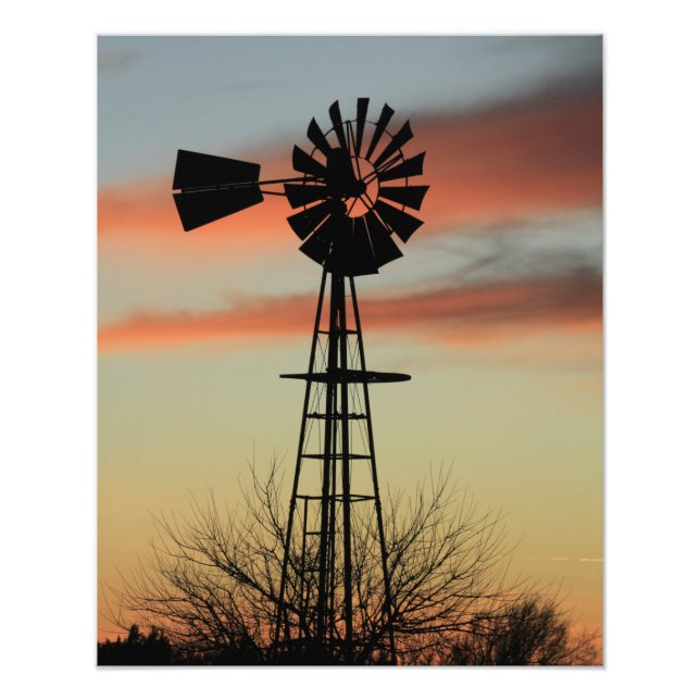 Kansas Christmas 2021 colourful Sunset with clouds Photo Print (Front)