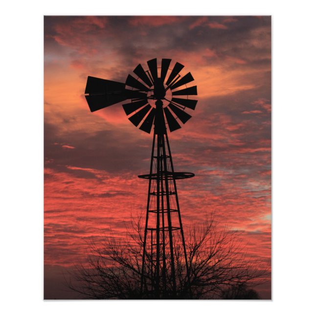 Kansas Christmas EVE 2021 colourful Sunset  Photo Print (Front)