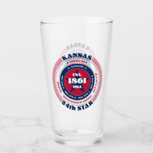Kansas Circular Typography Design Glass