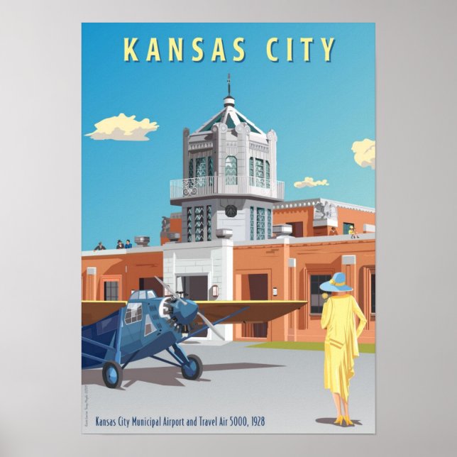 Kansas City Airport Art Deco Poster (Front)