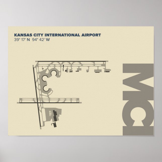 Kansas City Airport (MCI)  Diagram Poster (Front)
