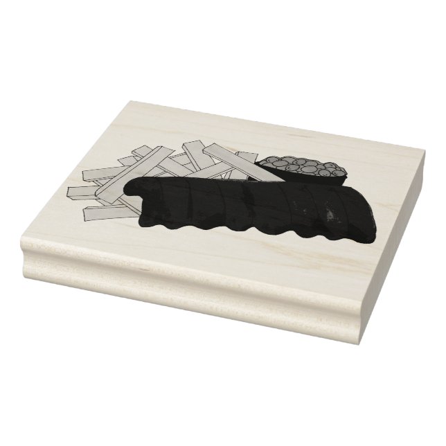 Kansas City BBQ Barbecue Spare Ribs Rib Cookoff Rubber Stamp (Stamp)